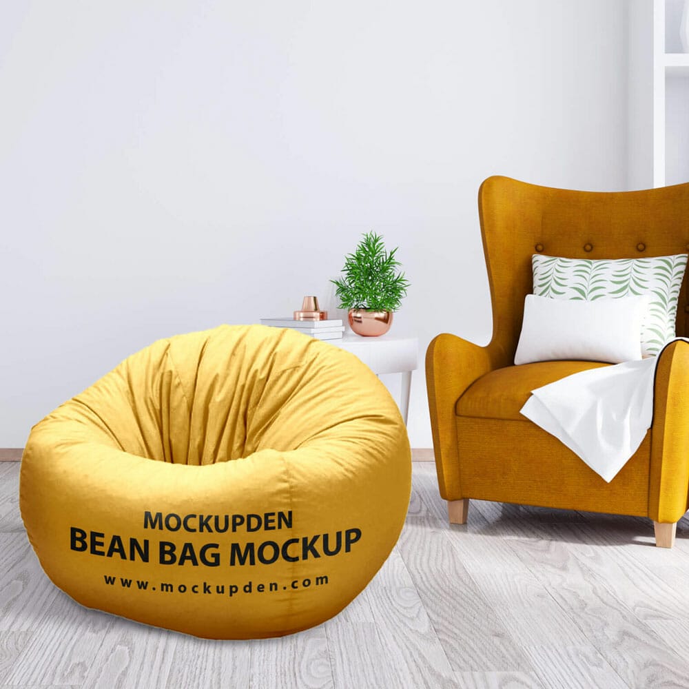 Free Bean Bag Chair Mockup PSD Template