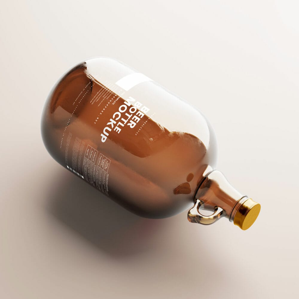 Free Beer Bottle With Handle Mockup PSD