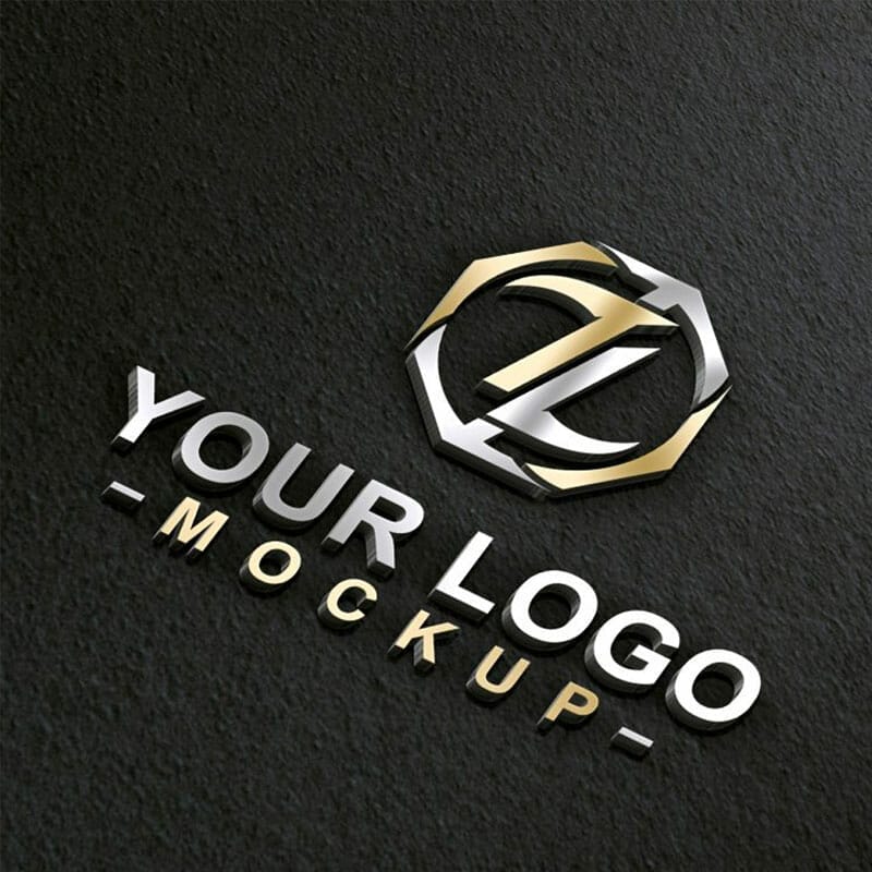 Free Black Wall Logo Mockup PSD