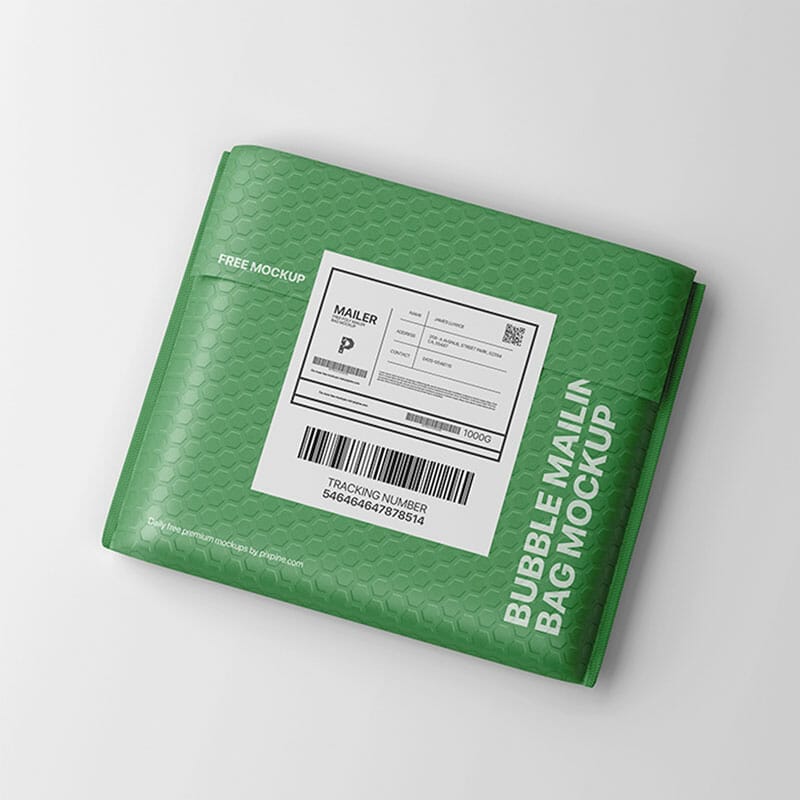 Free Bubble Mailing Bag Mockup PSD