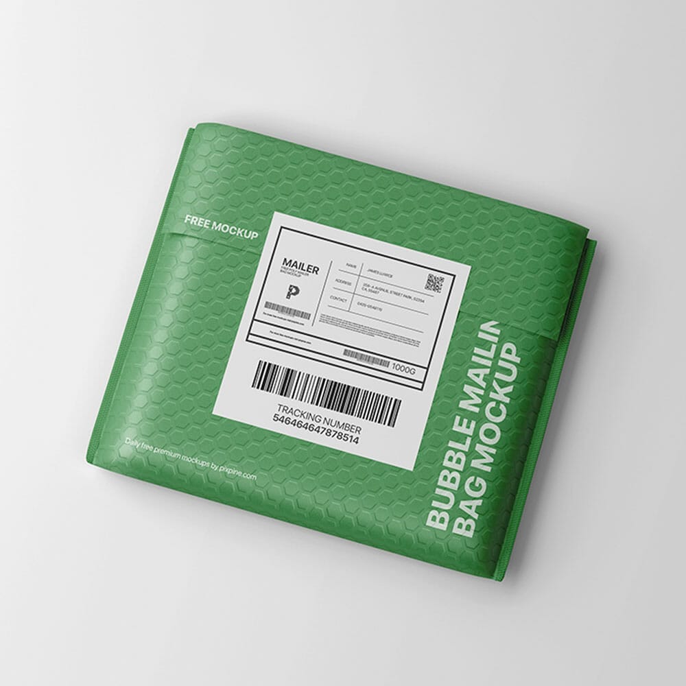 Free Bubble Mailing Bag Mockup PSD