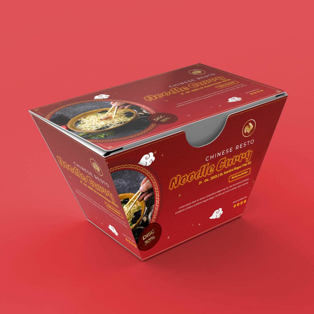 Free Chinese Food Box Mockup PSD Template
