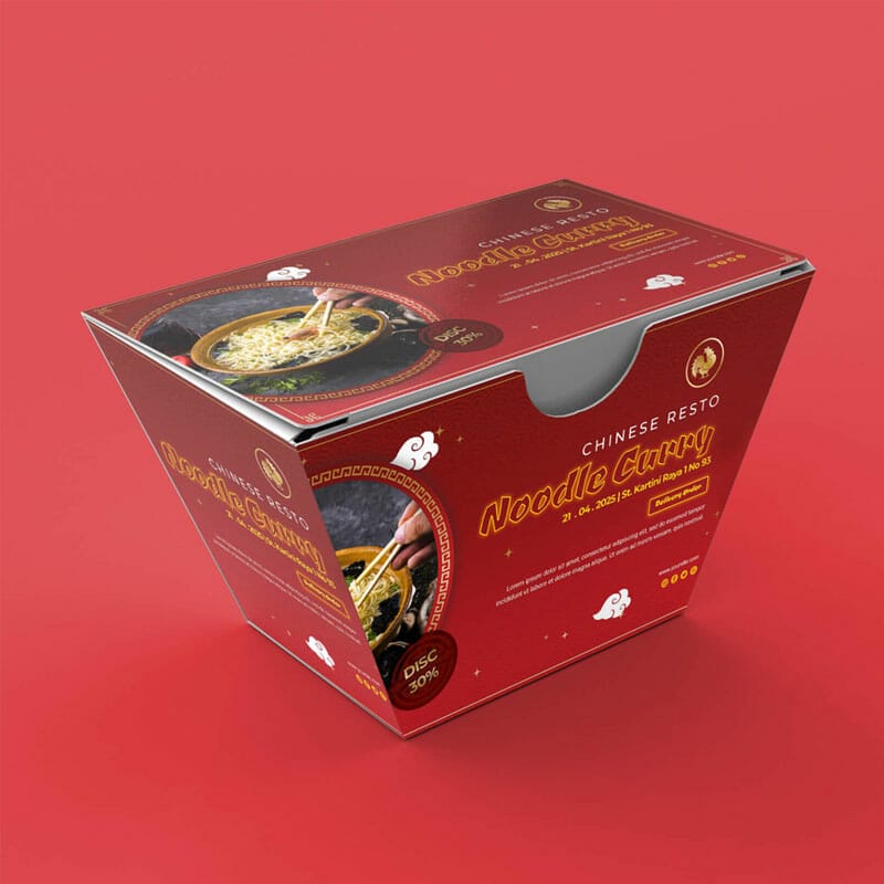 Free Chinese Food Box Mockup PSD Template