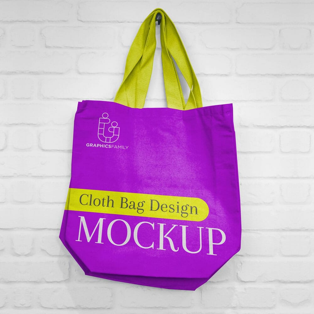 Free Cloth Bag Design Mockup PSD