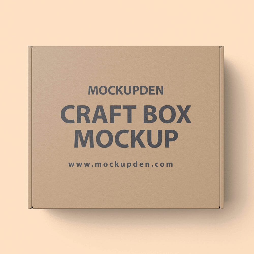 Free Craft Box Mockup PSD Template