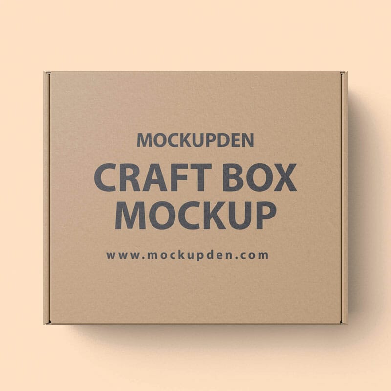 Free Craft Box Mockup PSD Template