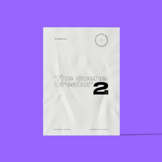 Free Crumpled Paper A4 Mockup PSD Front View