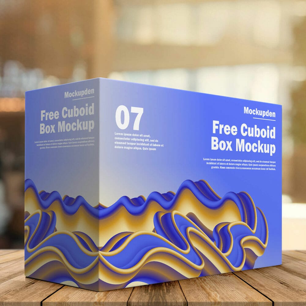 Free Cuboid Box Mockup PSD Template