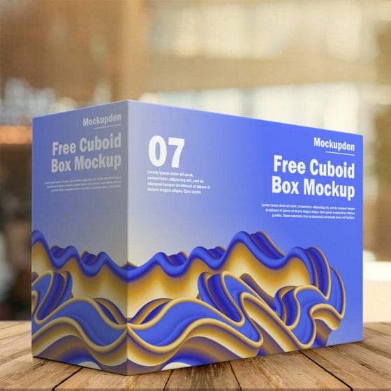 Free Cuboid Box Mockup PSD Template