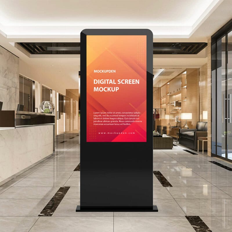 Free Digital Display Screen Mockup PSD Template