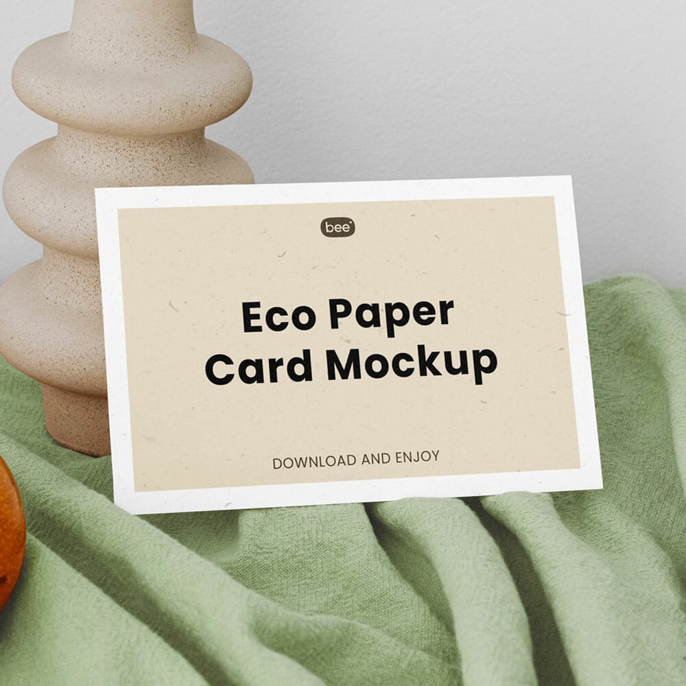 Free Eco Card On Blanket Mockup PSD