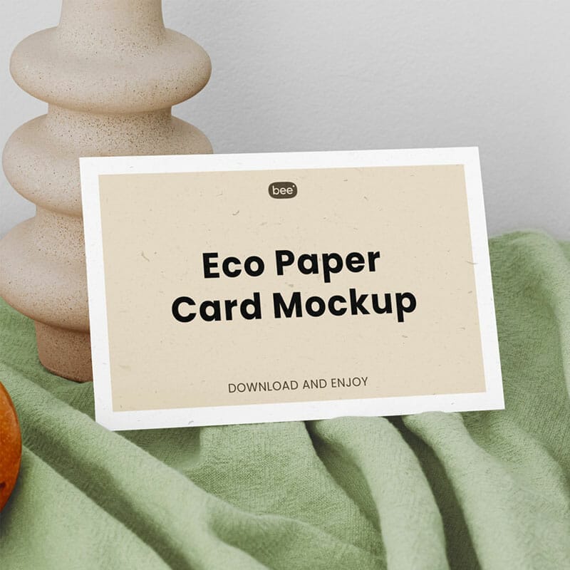 Free Eco Card On Blanket Mockup PSD » CSS Author