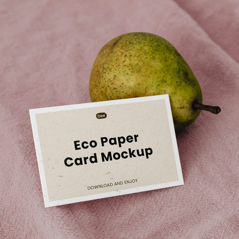 Free Eco Card With Pear Mockup PSD