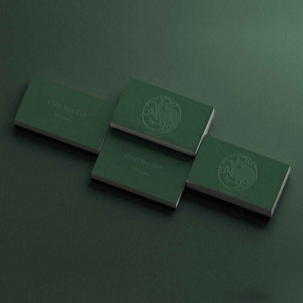 Free Embossed Business Card Mockup PSD