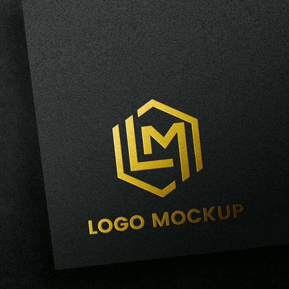 Free Embossed Golden Logo Mockup PSD