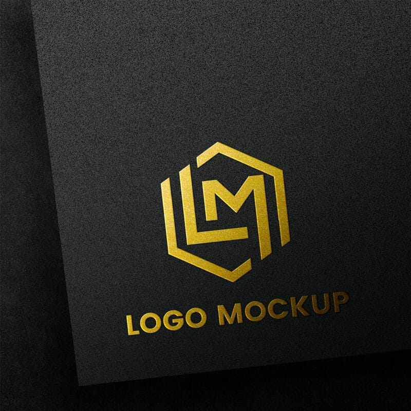 Free Embossed Golden Logo Mockup PSD