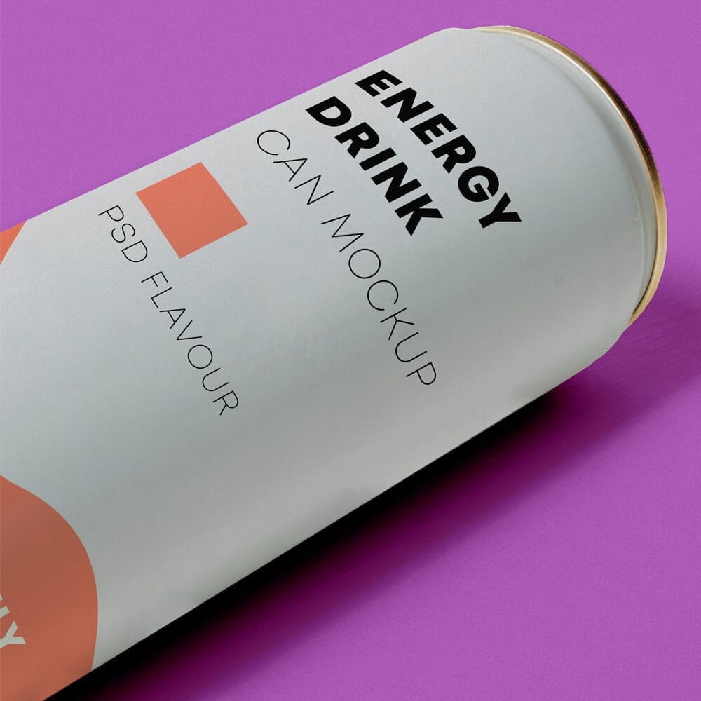 Free Energy Drink Can Design Mockup PSD
