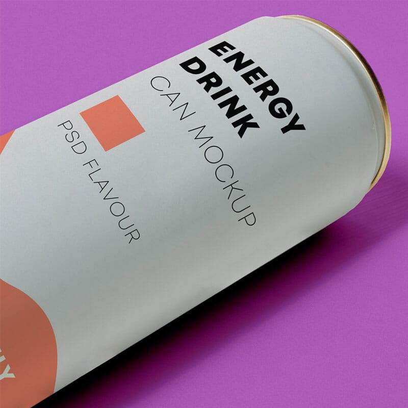 Free Energy Drink Can Design Mockup PSD
