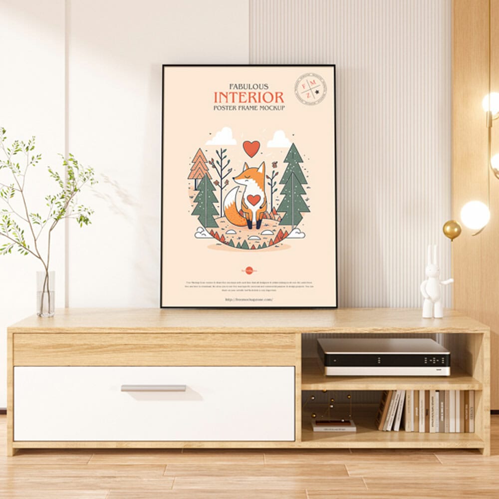 Free Fabulous Interior Poster Frame Mockup PSD