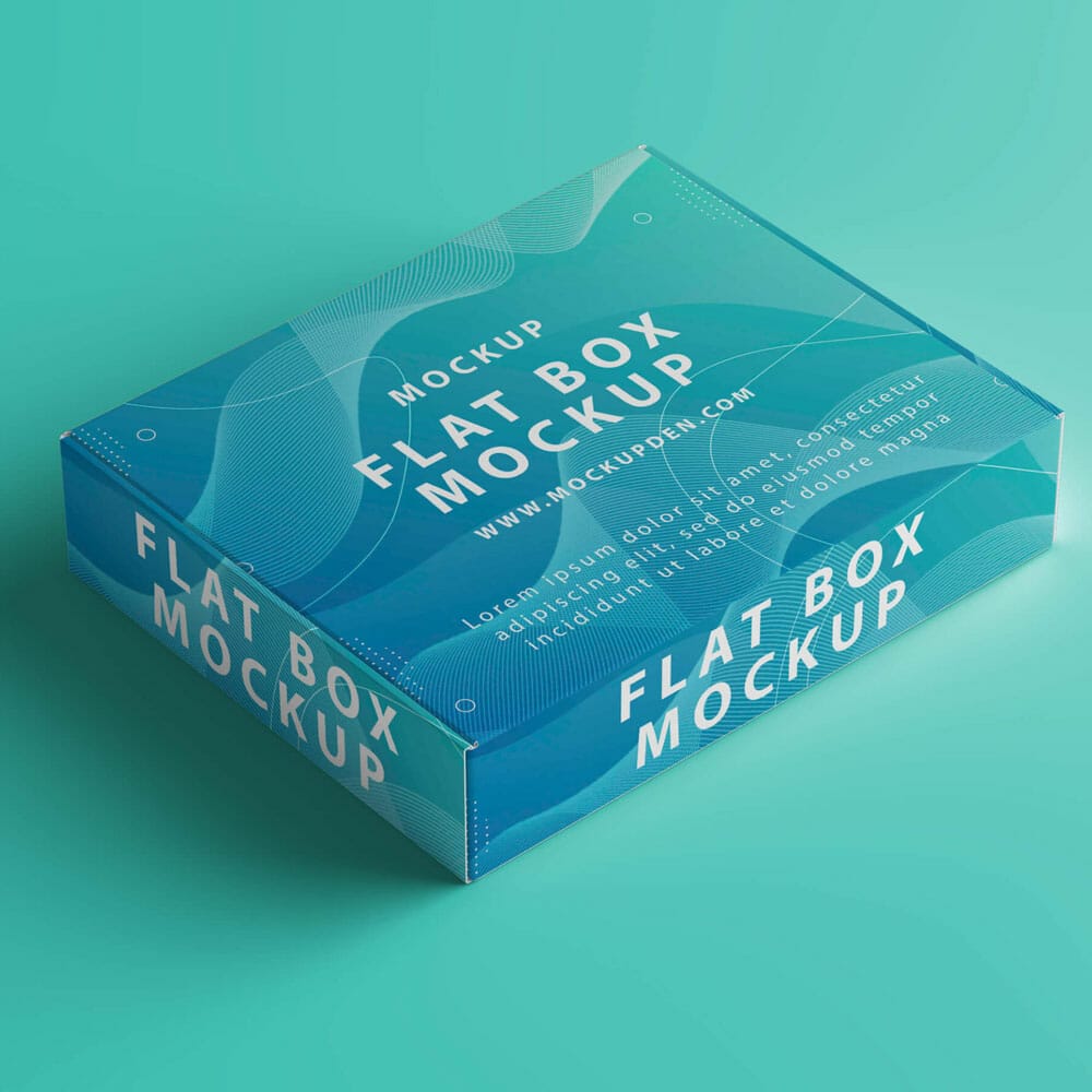 Free Flat Box Mockup PSD Template