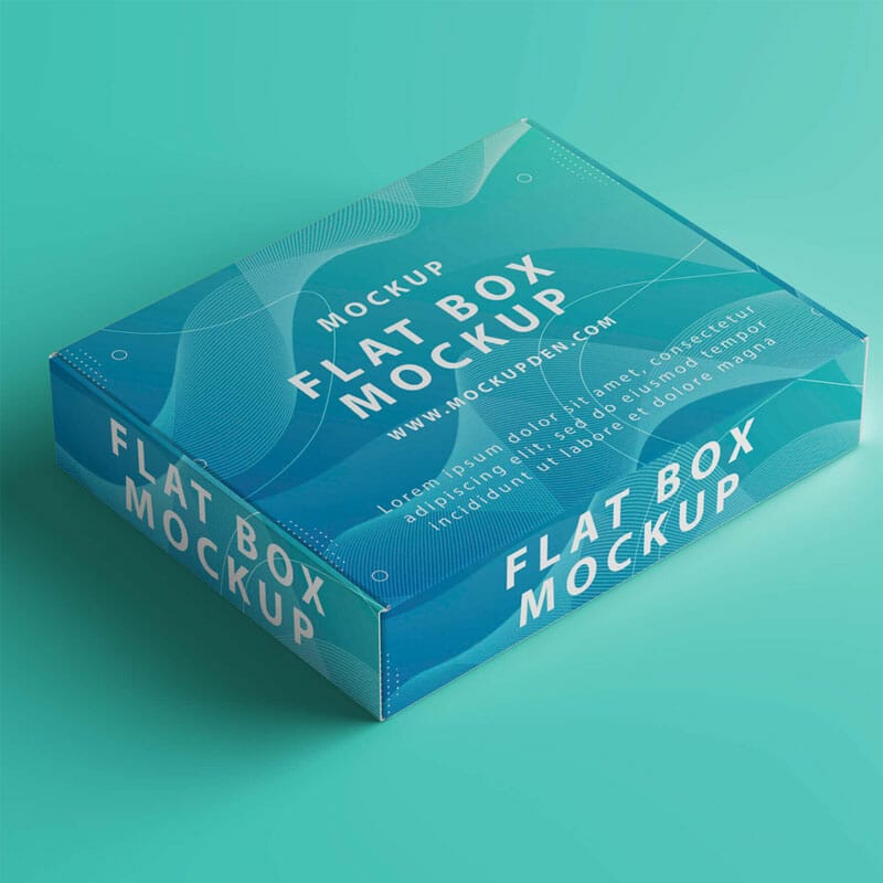 Free Flat Box Mockup PSD Template