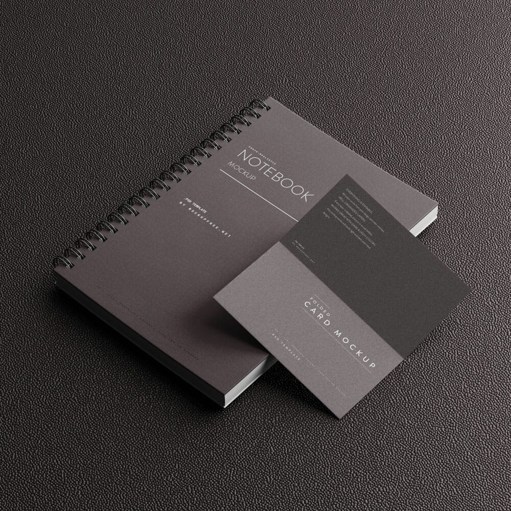 Free Folded Business Card Mockup PSD