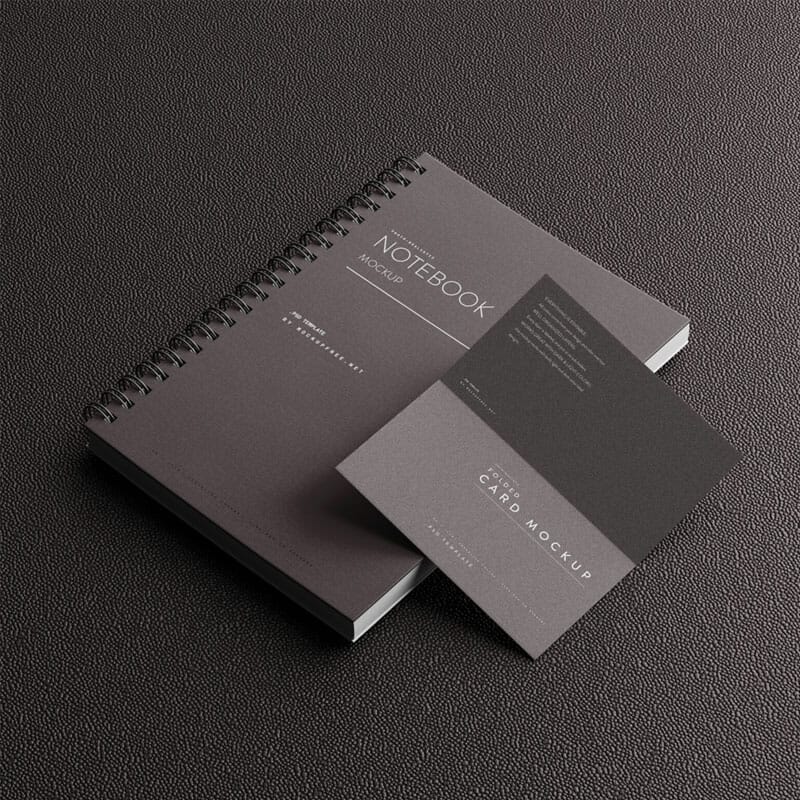 Free Folded Business Card Mockup PSD