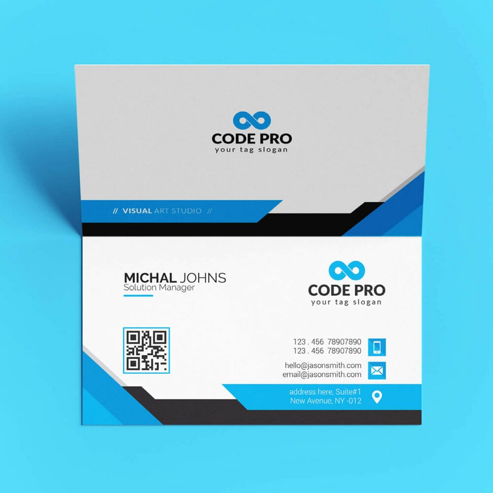 Free Folding Business Card Mockup PSD Template