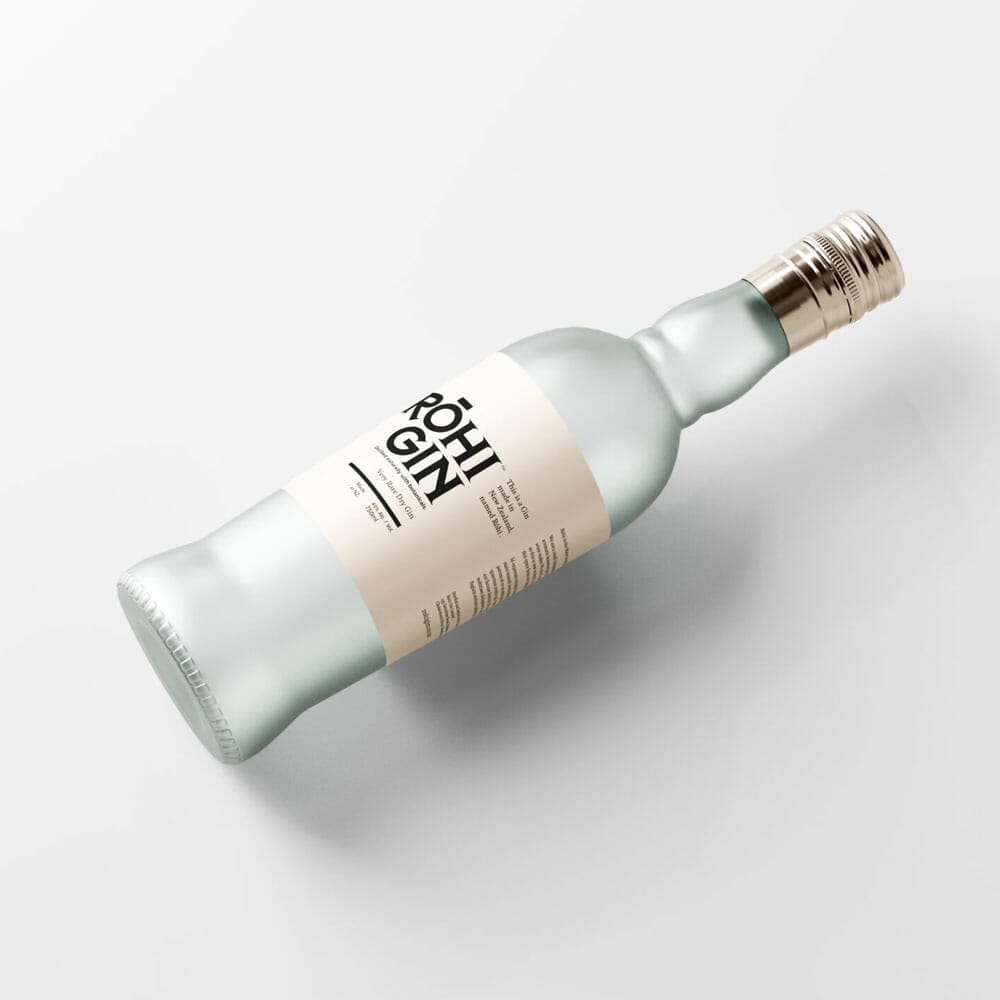 Free Frosted Glass Spirit Liquor Bottle Mockup PSD