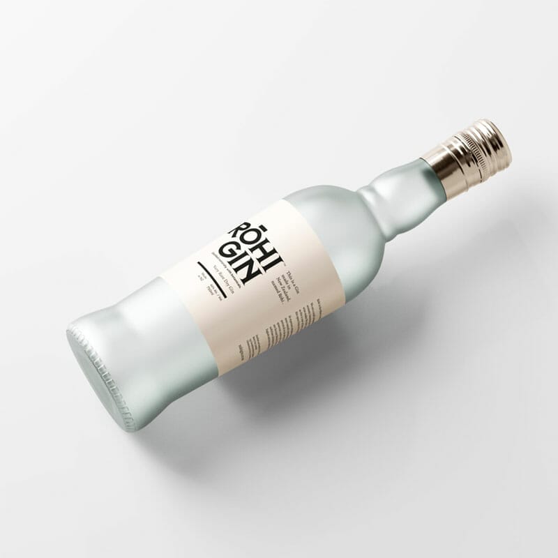 Free Frosted Glass Spirit Liquor Bottle Mockup PSD