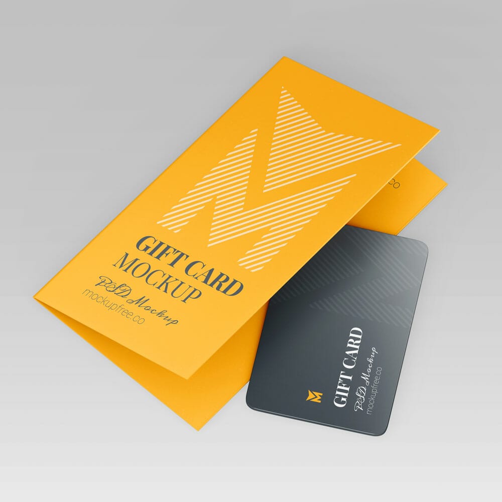 Free Gift Card Mockup PSD