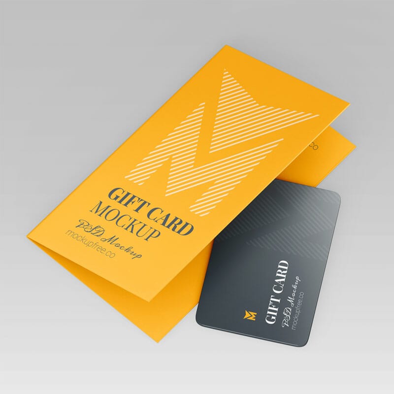 Free Gift Card Mockup PSD