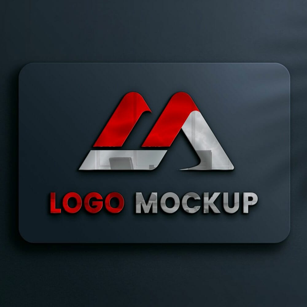 Free Glass Effects Logo Mockup PSD