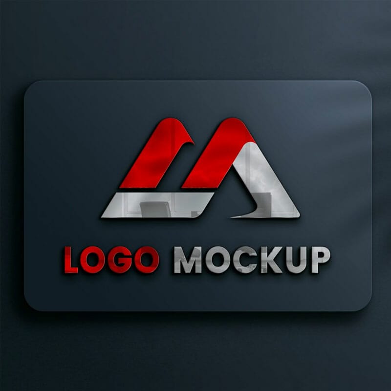 Free Glass Effects Logo Mockup PSD