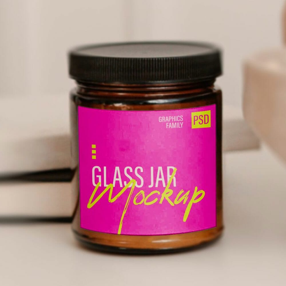 Free Glass Jar Design Mockup Template PSD