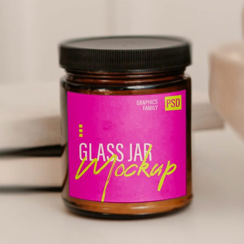 Free Glass Jar Design Mockup Template PSD