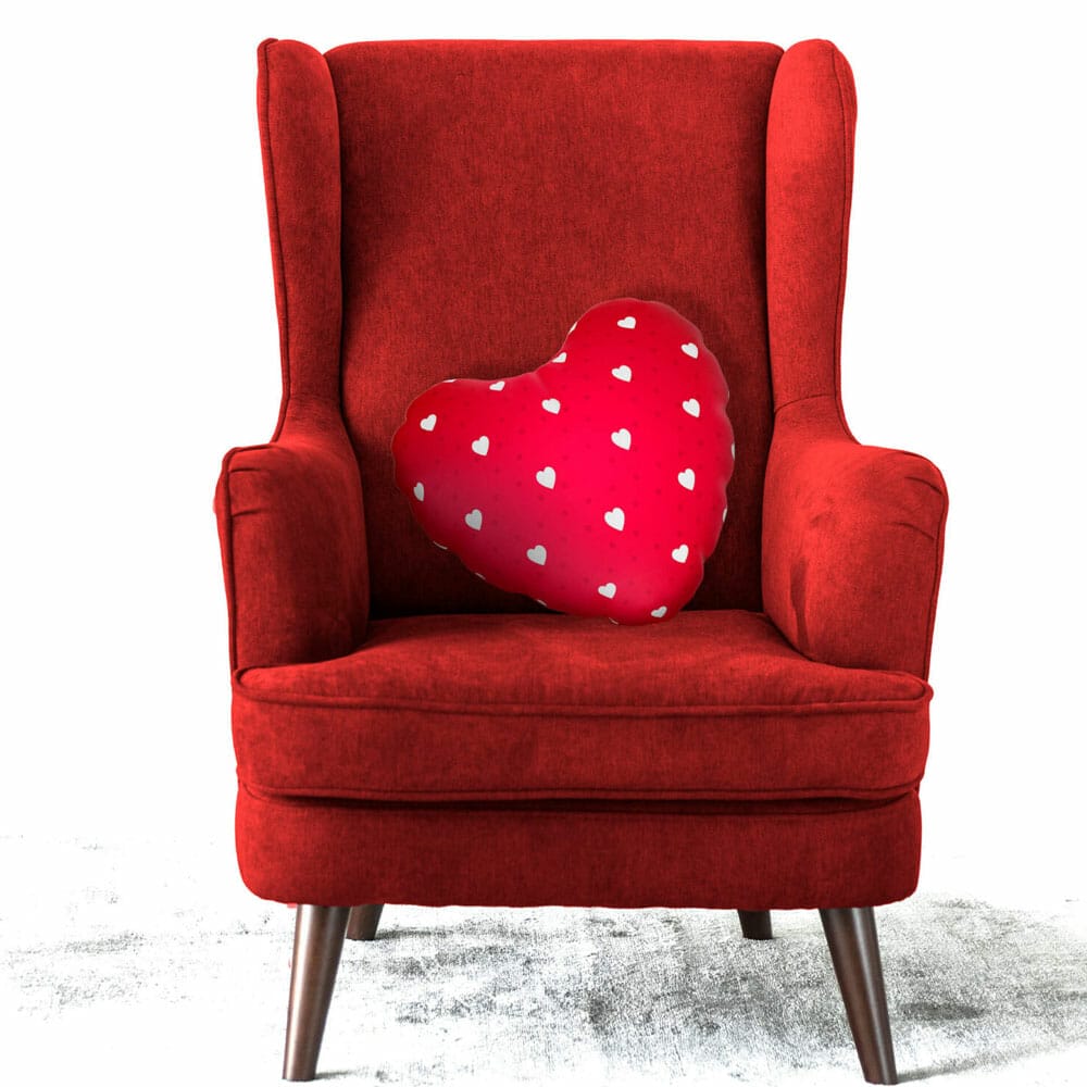 Free Heart Pillow Mockup PSD Template