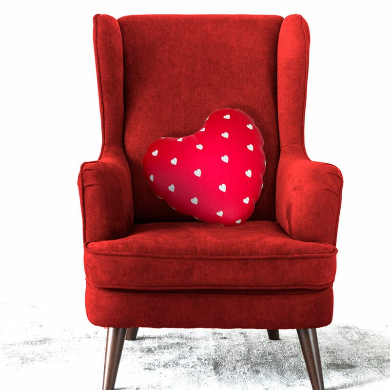 Free Heart Pillow Mockup PSD Template