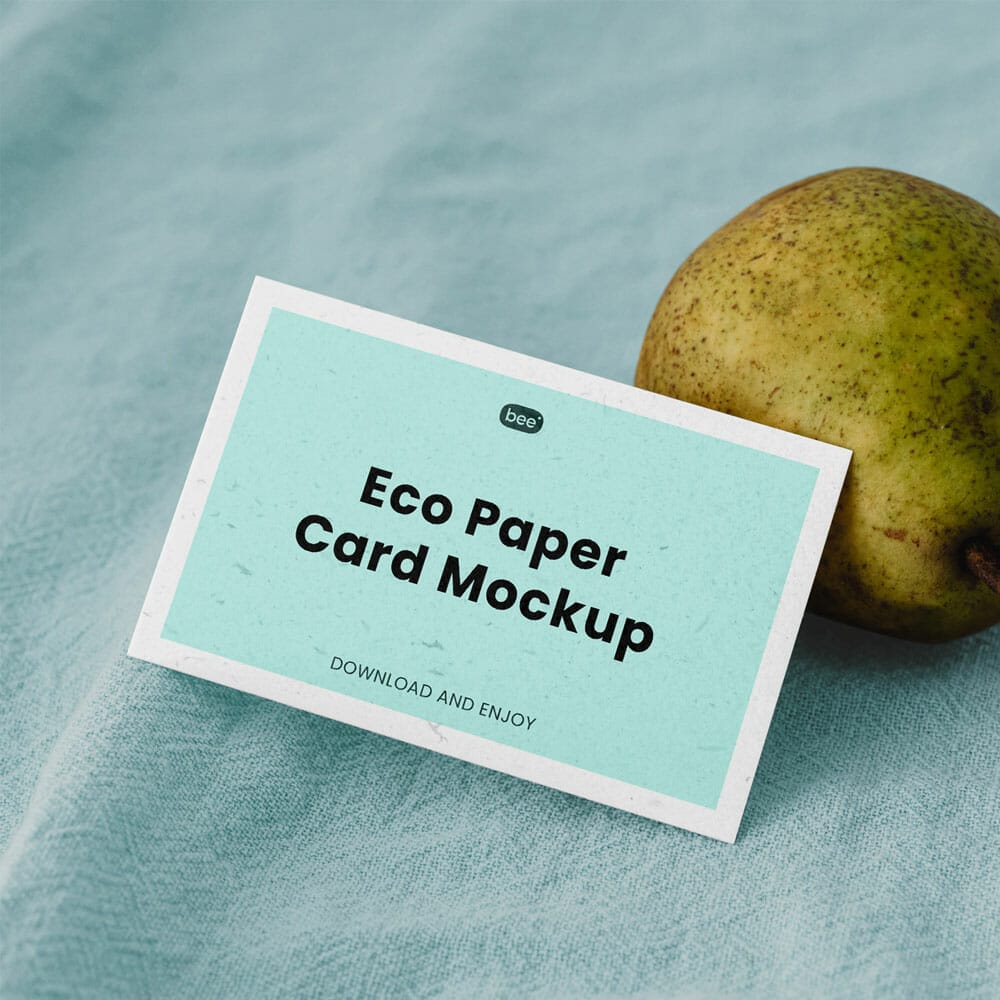 Free Horizontal Card With Pear Mockup PSD