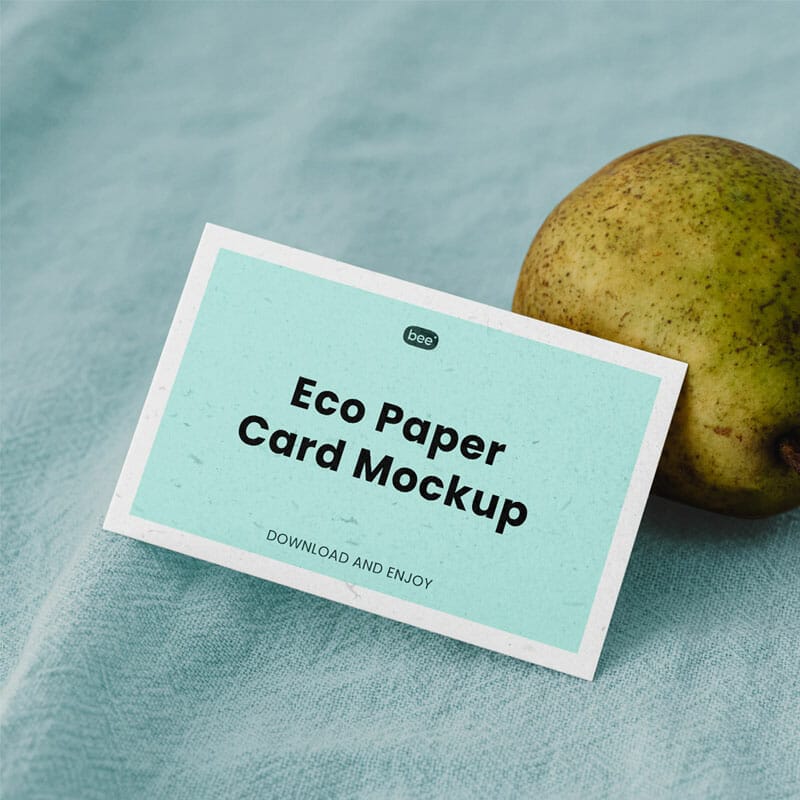 Free Horizontal Card With Pear Mockup PSD