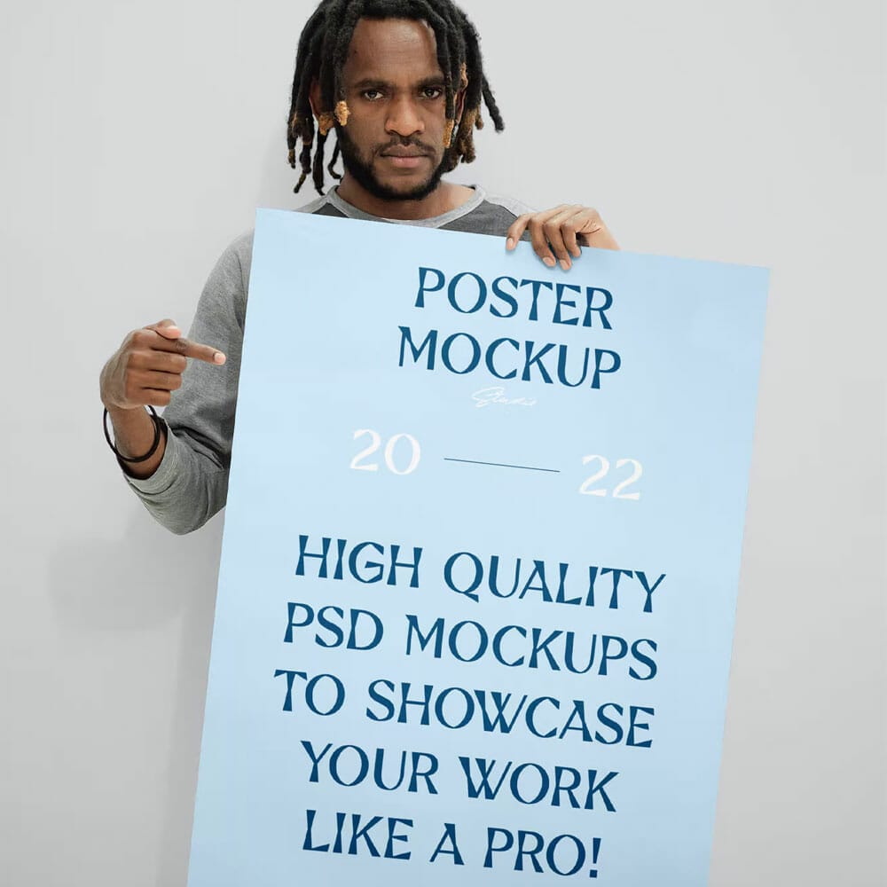 Free Huge Poster With Men Mockup PSD