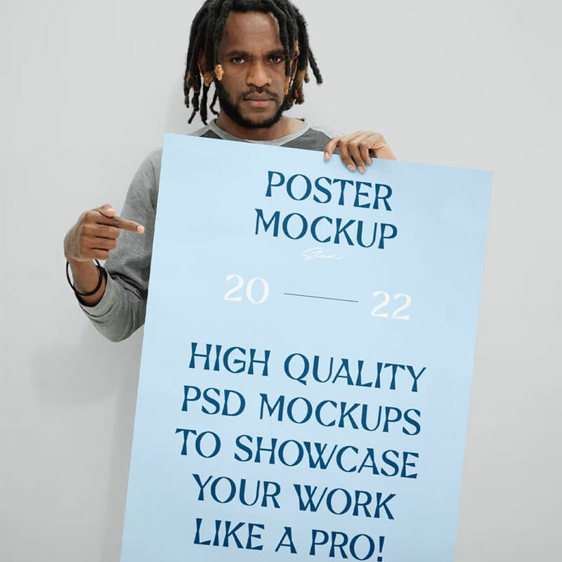 Free Huge Poster With Men Mockup PSD » CSS Author