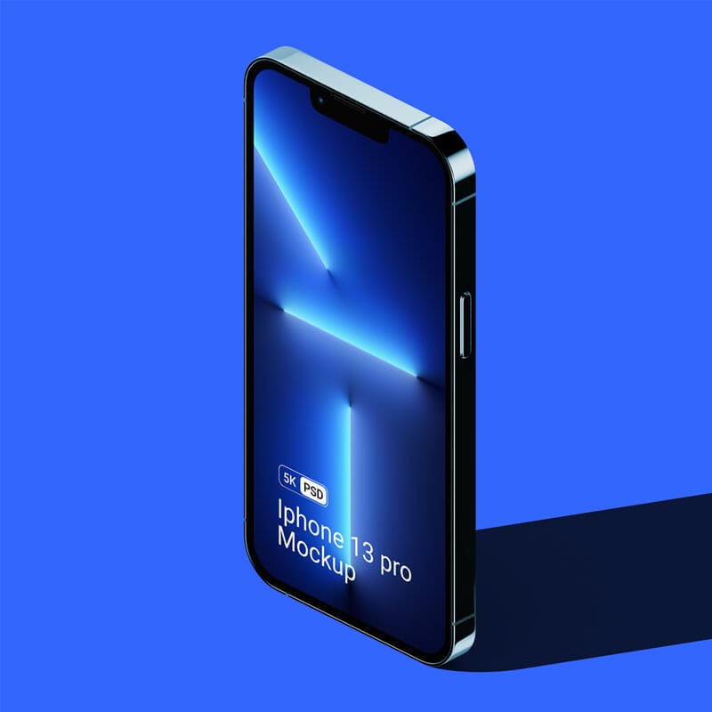 Free Isometric iPhone 13 Pro Mockup PSD