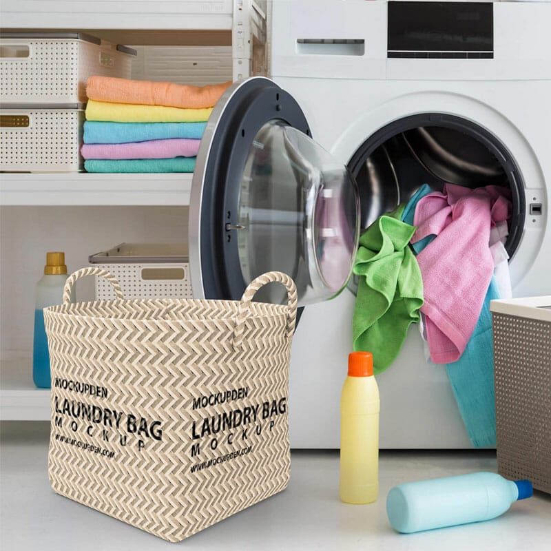 Free Laundry Bag Mockup PSD Template