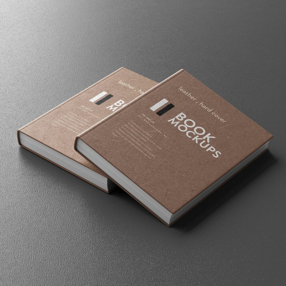 Free Leather Hard Cover Book Mockup PSD