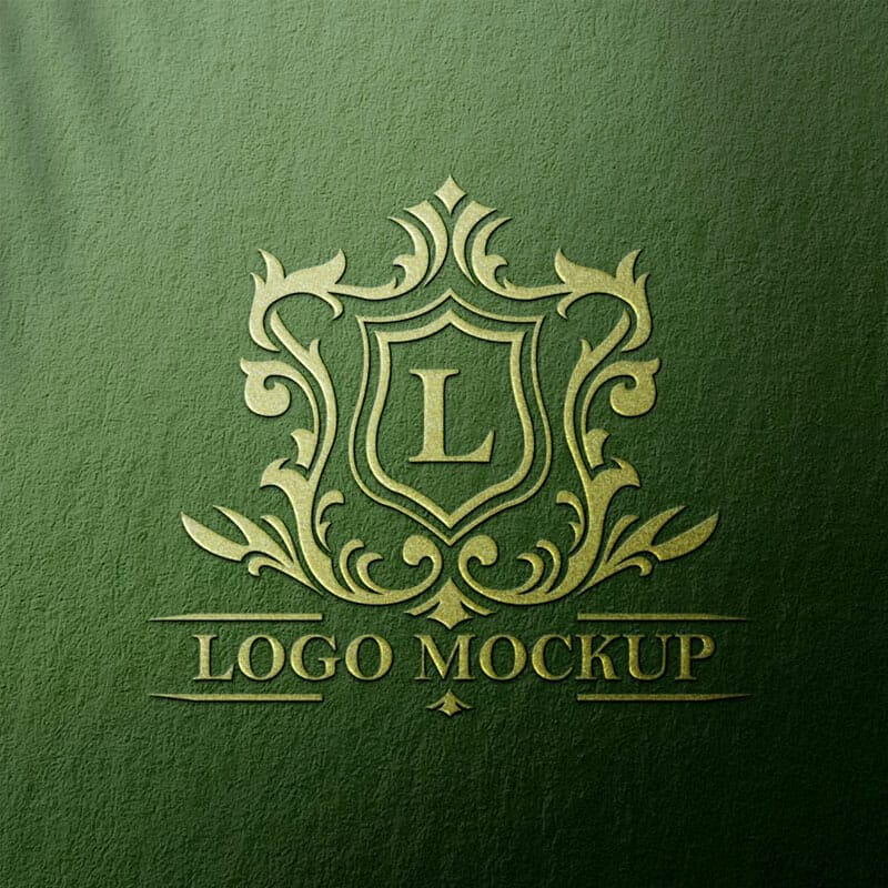 Free Logo Mockup Textured Luxury Gold PSD