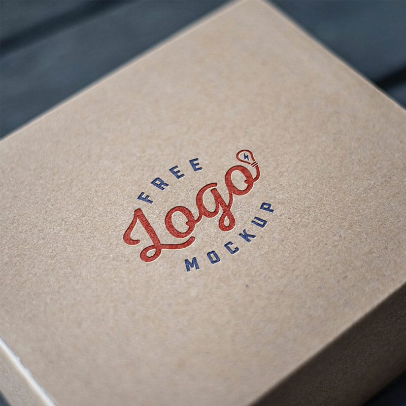 Free Logo On Corrugated Box Mockup PSD