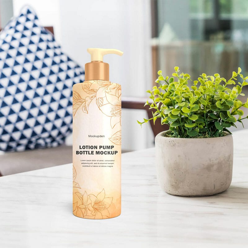 Free Lotion Pump Bottle Mockup PSD Template