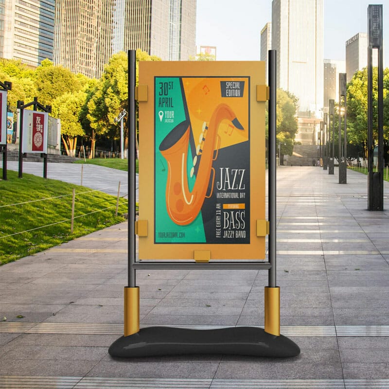 Free Metal Frame Poster Mockup PSD