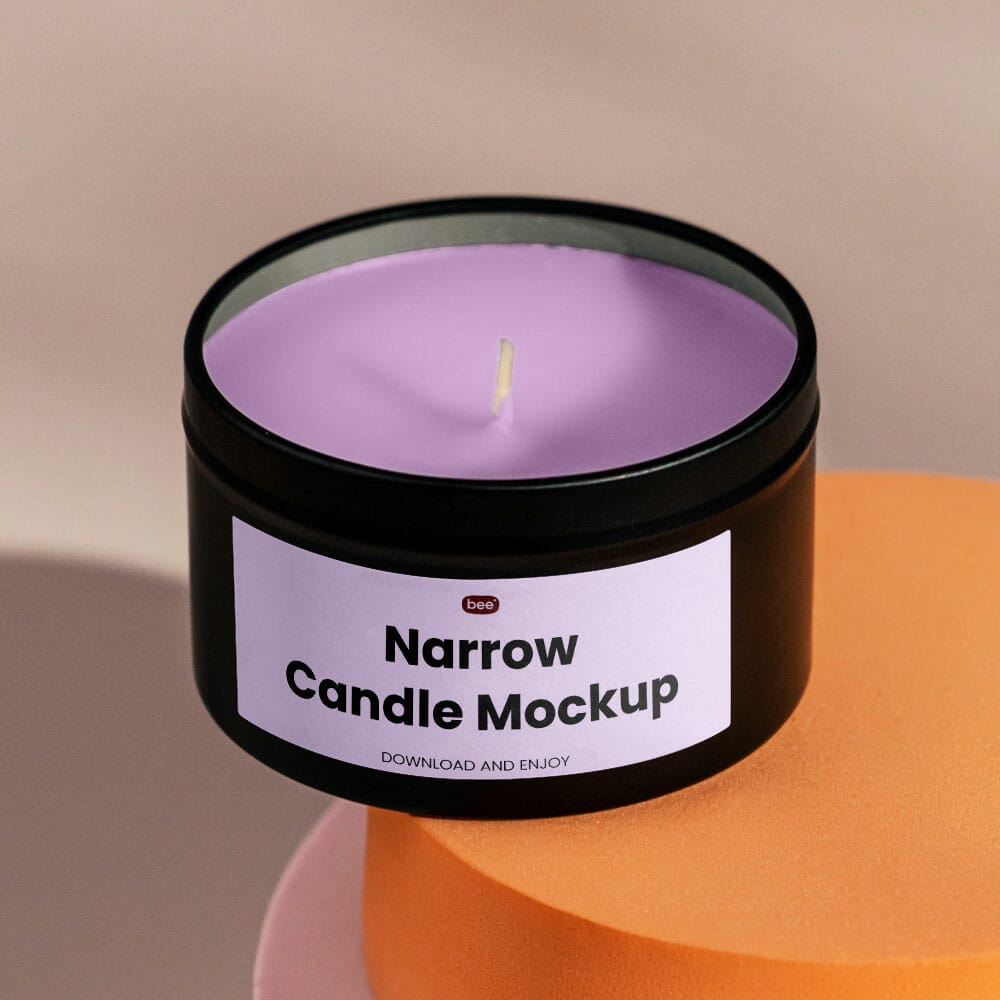 Free Narrow Candle Mockup PSD